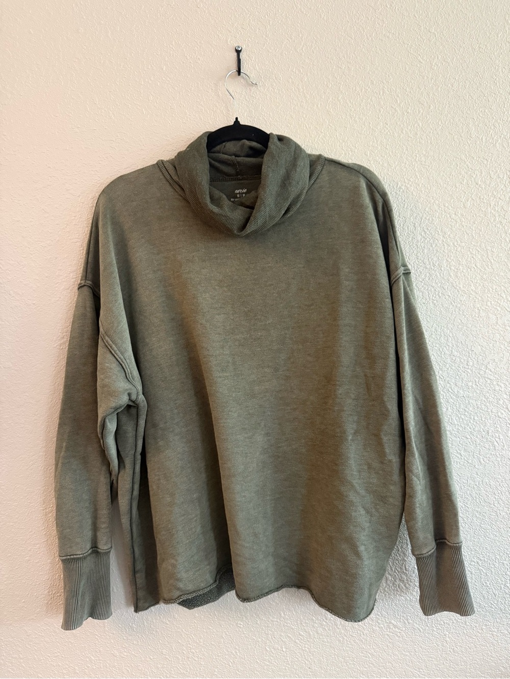 aerie Olive Green Oversized Cowl Neck Sweater